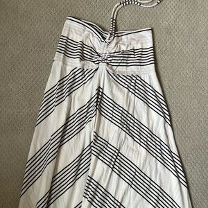 Striped Black and White Halter Dress